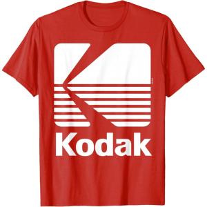 image80s Vintage Kodak Logo  White TShirtRed