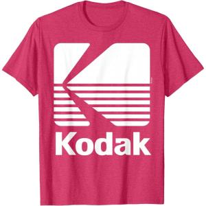 image80s Vintage Kodak Logo  White TShirtRed Heather
