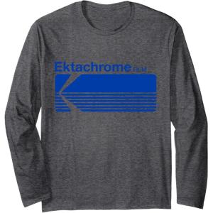 imageEktachrome Film Vintage Logo Long Sleeve TShirtDark Heather Grey