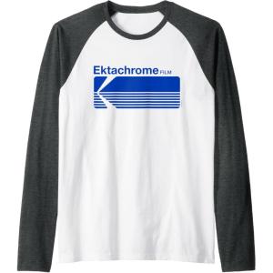 imageEktachrome Film Vintage Logo Raglan Baseball TeeDark Heather GreyWhite