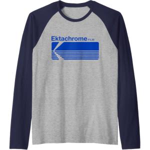 imageEktachrome Film Vintage Logo Raglan Baseball TeeNavy BlueAthletic Heather