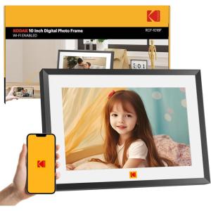 imageKODAK 101 Inch WiFi Digital Picture Frame1280x800 HD IPS Touch Screen Electronic Smart Photo Frame with 32 GB Memory AutoRotate Instantly Share PhotosVideos AnywhereBlackwhite Frame