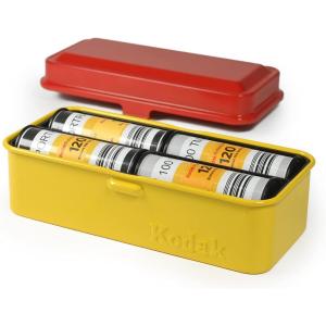 imageKODAK 120135 Film Case  for 8 Rolls of 120 Films  10 Rolls of 35mm Films  Retro Steel Case to Sort ampamp Safeguard Film Black Film is not IncludedRed
