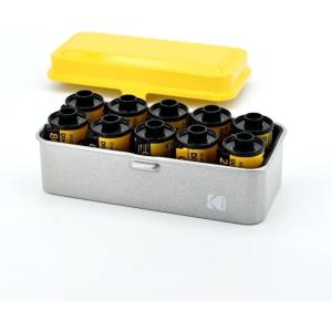 imageKODAK 120135 Film Case  for 8 Rolls of 120 Films  10 Rolls of 35mm Films  Retro Steel Case to Sort ampamp Safeguard Film Black Film is not IncludedYellow