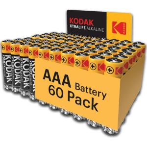 imageKODAK AAA Batteries 60 Pack  with 10 Years Shelf Life Long Lasting Alkaline Batteries AAA Size Pack 15V Mignon LR03 MN1500 AM3 Triple A Batteries60 Count Pack of 1