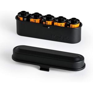 imageKODAK Film Case  for 5 Rolls of 35mm Films  Compact Retro Steel Case to Sort and Safeguard Film Rolls Film is not Included SilverBlack