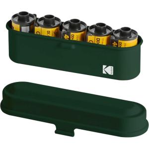 imageKODAK Film Case  for 5 Rolls of 35mm Films  Compact Retro Steel Case to Sort and Safeguard Film Rolls Film is not Included SilverOlive