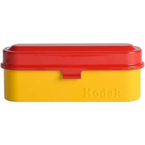 imageKODAK Film Case  for 5 Rolls of 35mm Films  Compact Retro Steel Case to Sort and Safeguard Film Rolls Film is not Included SilverRed