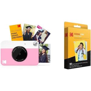 imageKodak Printomatic Digital Instant Print Camera Neon Green with Kodak 2x3 Premium ZINK Photo Paper 50 SheetsPink