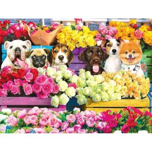 imageLPF Flower Market Pups 500 Piece Colorluxe Premium Jigsaw Puzzle