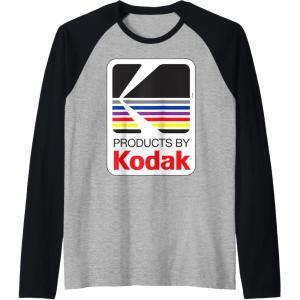 imageProducts By Kodak Vintage Logo Raglan Baseball TeeBlackAthletic Heather