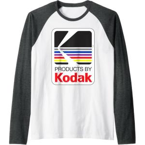 imageProducts By Kodak Vintage Logo Raglan Baseball TeeDark Heather GreyWhite