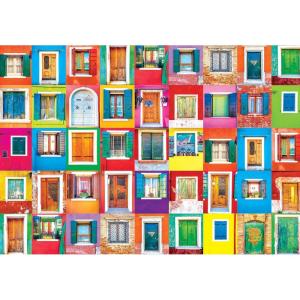 imageRoseArt  Kodak Premium  Cinque Terre Riomaggiore Village Italy  1500 Piece Jigsaw Puzzle for AdultsColorful Windows and Doors