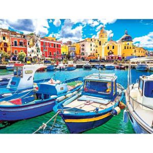 imageRoseArt  Kodak Premium  Colorful Procida Island and Boats Italy  550 Piece Jigsaw Puzzle for Adults