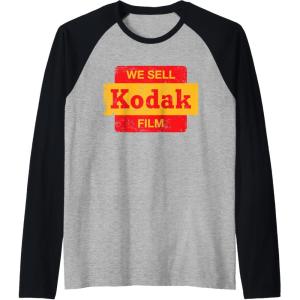 imageVintage We Sell Kodak Film Retail sign design Raglan Baseball TeeBlackAthletic Heather