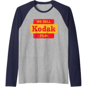 imageVintage We Sell Kodak Film Retail sign design Raglan Baseball TeeNavy BlueAthletic Heather
