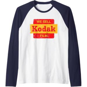 imageVintage We Sell Kodak Film Retail sign design Raglan Baseball TeeNavy BlueWhite