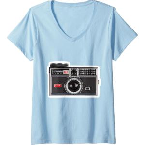 imageWomens KODAK INSTAMATIC Camera Design VNeck TShirtBaby Blue