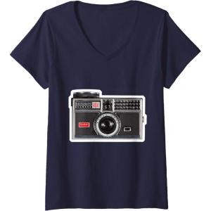 imageWomens KODAK INSTAMATIC Camera Design VNeck TShirtNavy Blue