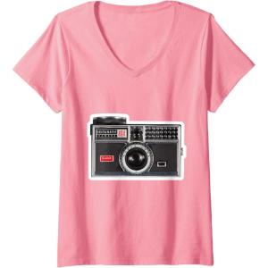 imageWomens KODAK INSTAMATIC Camera Design VNeck TShirtPink