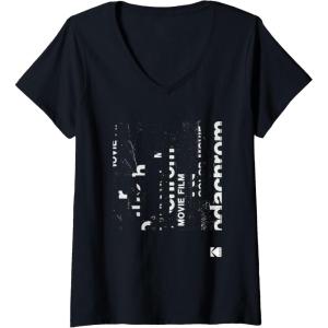 imageWomens KODAK Kodachrome Art White VNeck TShirtBlack