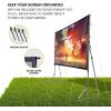 imageKODAK 120 Dual Projector Screen wStand  Fast Fold Gray Front ampamp Rear Projection Backdrop for Outdoor ampamp Indoor Movies with Tripod Outdoor Stability Kit ampamp Black Storage Carry Case