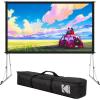 imageKODAK 120 Dual Projector Screen wStand  Fast Fold Gray Front ampamp Rear Projection Backdrop for Outdoor ampamp Indoor Movies with Tripod Outdoor Stability Kit ampamp Black Storage Carry Case