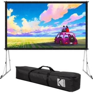 imageKODAK 120 Dual Projector Screen wStand  Fast Fold Gray Front ampamp Rear Projection Backdrop for Outdoor ampamp Indoor Movies with Tripod Outdoor Stability Kit ampamp Black Storage Carry Case