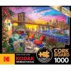 imageRoseArt  Kodak Premium Cork  Covered Bridge  1000 Piece Jigsaw Puzzle for AdultsManhattan Balcony Sunset