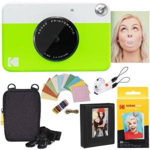 imageKodak Printomatic Instant Camera Bundle Blue Zink Paper 20 Sheets  Case  Photo Album  Hanging FramesGreen