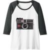 imageKODAK INSTAMATIC Camera Design Raglan Baseball TeeDark Heather GreyWhite