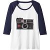 imageKODAK INSTAMATIC Camera Design Raglan Baseball TeeNavy BlueWhite