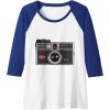 imageKODAK INSTAMATIC Camera Design Raglan Baseball TeeRoyal BlueWhite