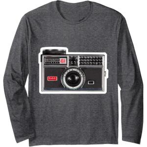 imageKODAK INSTAMATIC Camera Design Long Sleeve TShirtDark Heather Grey