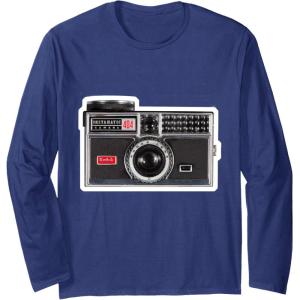 imageKODAK INSTAMATIC Camera Design Long Sleeve TShirtNavy Blue