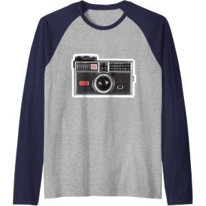imageKODAK INSTAMATIC Camera Design Raglan Baseball TeeNavy BlueAthletic Heather