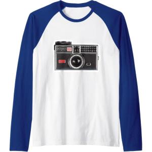 imageKODAK INSTAMATIC Camera Design Raglan Baseball TeeRoyal BlueWhite