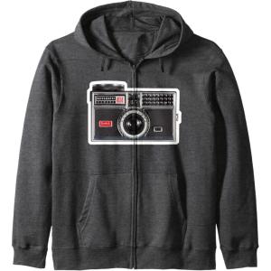 imageKODAK INSTAMATIC Camera Design Zip HoodieDark Heather Grey