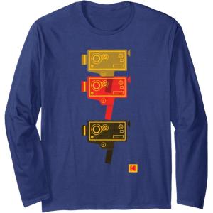 imageKODAK M7 Movie Camera Art Long Sleeve TShirtNavy Blue