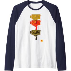 imageKODAK M7 Movie Camera Art Raglan Baseball TeeNavy BlueWhite