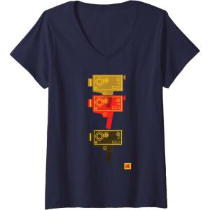 imageWomens KODAK M7 Movie Camera Art VNeck TShirtNavy Blue