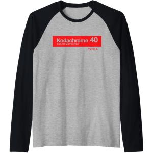imageKodak Kodachrome 40 Raglan Baseball TeeBlackAthletic Heather