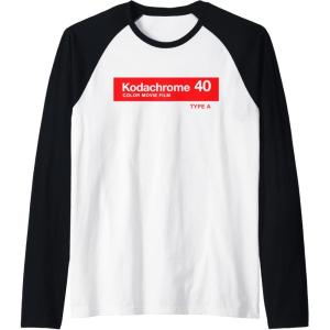 imageKodak Kodachrome 40 Raglan Baseball TeeBlackWhite