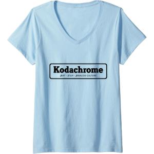 imageKodak Kodachrome Logo VNeck TShirt Womens