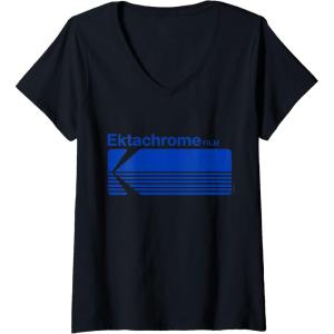 imageWomens Ektachrome Film Vintage Logo VNeck TShirtBlack