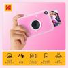 imageKodak Printomatic Instant Print Digital Camera Pink 10MP Portable Camera with Interactive RGB LED Status Indicator Prints FullColor Photos on Zink 2x3 StickyBacked Photo Paper  Easy amp FunPink