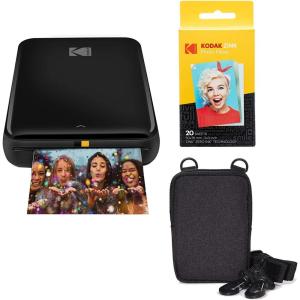 imageKODAK Step Instant Photo Printer with BluetoothNFC Zink Technology amp KODAK App for iOS amp Android Pink Go BundleBlack