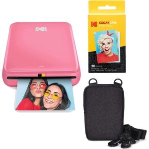 imageKODAK Step Instant Photo Printer with BluetoothNFC Zink Technology amp KODAK App for iOS amp Android Pink Go BundlePink