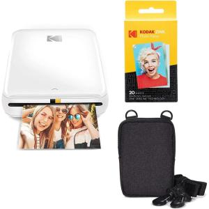 imageKODAK Step Instant Photo Printer with BluetoothNFC Zink Technology amp KODAK App for iOS amp Android Pink Go BundleWhite