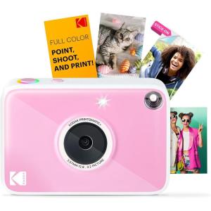 imageKodak Printomatic Instant Print Digital Camera Pink 10MP Portable Camera with Interactive RGB LED Status Indicator Prints FullColor Photos on Zink 2x3 StickyBacked Photo Paper  Easy amp FunPink